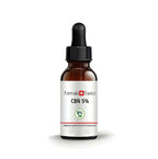 Flaske med Formula Swiss CBN olie 5 % med pipette på hvid baggrund
