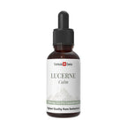 Flaske med Lucerne Calm og Formula Swiss-branding på hvid baggrund